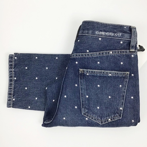 NWT Current / Elliott Vintage Crop Slim Studded Jean | 24 - Picture 1 of 9